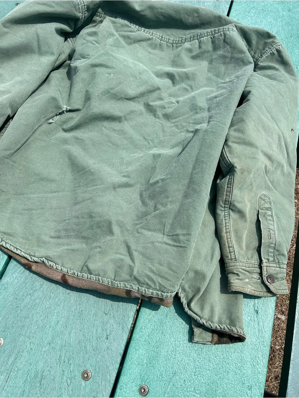 Puritan Olive Green Jacket with Camouflage Fleece Lining